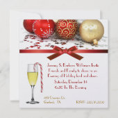 フェスティバルワイングラスクリスマスパーティの招待状 招待状 (正面)