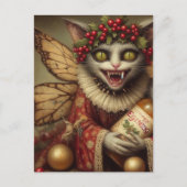 フェスティバルヴァンパイアキャットクリスマスエグノグ ポストカード (正面)