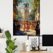 フェスティバルヴィレッジお祝いインプレッションスタイル ポスター (ホームオフィス)