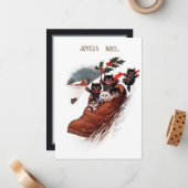 フェスティバルヴィンテージのクリスマスキャッツ追加気持ち ノートカード (正面/裏面インサイチュ)