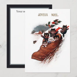 フェスティバルヴィンテージのクリスマスキャッツ追加気持ち ノートカード