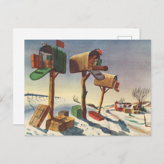 フェスティバルヴィンテージのクリスマスメールボックス シーズンポストカード (正面/裏面)