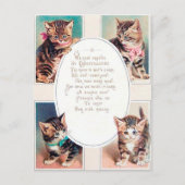 フェスティバルヴィンテージのクリスマス猫の詩 ポストカード (正面)