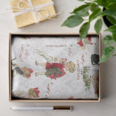フェスティバルヴィンテージの子供とクリスマスの挨拶Tis 薄葉紙 (ギフト)