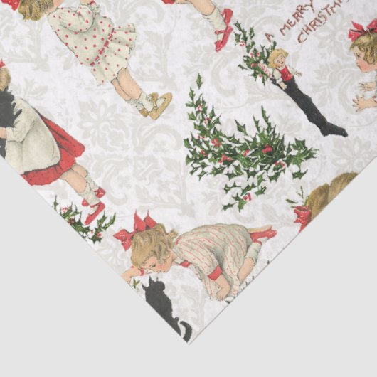 フェスティバルヴィンテージの子供とクリスマスの挨拶Tis 薄葉紙 (詳細)