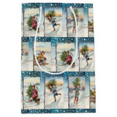 フェスティバルヴィンテージアイススケートで滑るエンジェル ミディアムペーパーバッグ (正面)