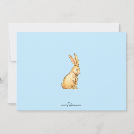 フェスティバルヴィンテージイースターバンニー、子供と挨拶 シーズンカード (裏面)