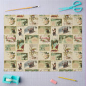 フェスティバルヴィンテージウィンタークリスマスエフェメラコラージュ 薄葉紙 (クラフト)