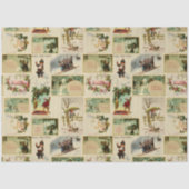 フェスティバルヴィンテージウィンタークリスマスエフェメラコラージュ 薄葉紙 (正面)