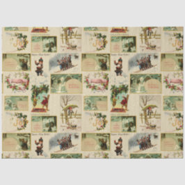 フェスティバルヴィンテージウィンタークリスマスエフェメラコラージュ 薄葉紙