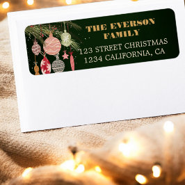 フェスティバルヴィンテージオーナメントクリスマスイラスト ラベル