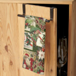 フェスティバルヴィンテージクリスマスエフェメラコラージグリーン キッチンタオル<br><div class="desc">おもしろい、フェスティバル、カラフル、およびフレームのサンタすてきス、ホリー、ミスタトウ、sleds、冬のシーン、幸せな子供たち、緑の背景のメリークリスマスグリーティングなどビクトリアン、時代のグリーティングカードの古い世界のクリスマスエフェメラを特徴とする複雑なホリデーパターン。</div>