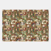 フェスティバルヴィンテージクリスマスエフェメラコラージュ ラッピングペーパーシート (正面3)