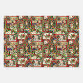 フェスティバルヴィンテージクリスマスエフェメラコラージュ ラッピングペーパーシート (正面2)