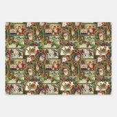 フェスティバルヴィンテージクリスマスエフェメラコラージュ ラッピングペーパーシート (正面)