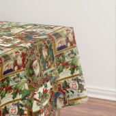 フェスティバルヴィンテージクリスマスエフェメラコラージュ – 金ゴールド テーブルクロス (インサイチュ)