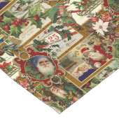 フェスティバルヴィンテージクリスマスエフェメラコラージュ – 金ゴールド ロングテーブルランナー (コーナー)