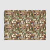 フェスティバルヴィンテージクリスマスエフェメラコラージュ – 金ゴールド 薄葉紙 (正面)