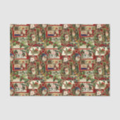 フェスティバルヴィンテージクリスマスエフェメラコラージレッド 薄葉紙 (正面)