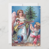 フェスティバルヴィンテージクリスマスエンジェルガール追加気持ち ノートカード (正面)