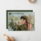 フェスティバルヴィンテージクリスマスエンジェルホリデイ ノートカード (正面/裏面インサイチュ)