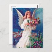 フェスティバルヴィンテージクリスマスエンジェルホリデイ ポストカード (正面/裏面)