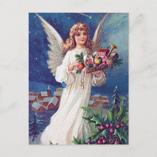 フェスティバルヴィンテージクリスマスエンジェルホリデイ ポストカード (正面)