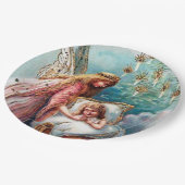 フェスティバルヴィンテージクリスマスエンジェルホリデーパーティー ペーパープレート (アングル)