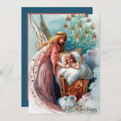 フェスティバルヴィンテージクリスマスエンジェル追加気持ち ノートカード (正面/裏面)