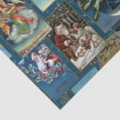 フェスティバルヴィンテージクリスマスカードコラージュ – ブルーBG 薄葉紙 (詳細)