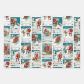 フェスティバルヴィンテージクリスマスカードコレクション ラッピングペーパーシート (正面3)