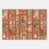 フェスティバルヴィンテージクリスマスカードコレクション ラッピングペーパーシート (正面)
