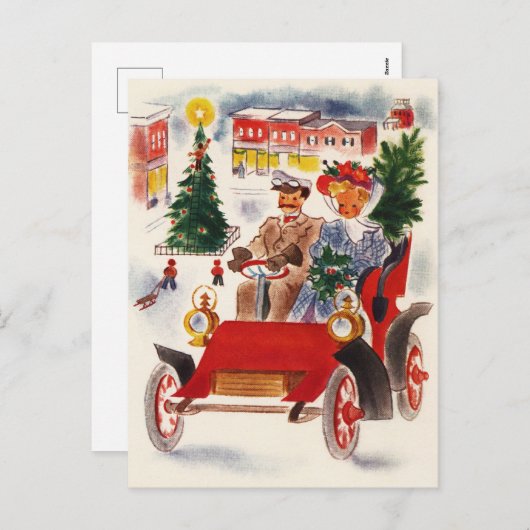 フェスティバルヴィンテージクリスマスカー シーズンポストカード (正面/裏面)