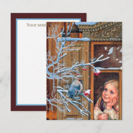 フェスティバルヴィンテージクリスマスガールホリデイ ノートカード