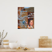 フェスティバルヴィンテージクリスマスガールホリデーポスター ポスター (キッチン)