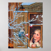 フェスティバルヴィンテージクリスマスガールホリデーポスター ポスター (正面)