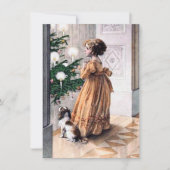 フェスティバルヴィンテージクリスマスガール追加気持ち ノートカード (正面)