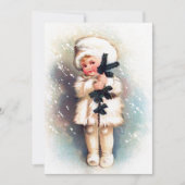 フェスティバルヴィンテージクリスマスガール追加気持ち ノートカード (正面)