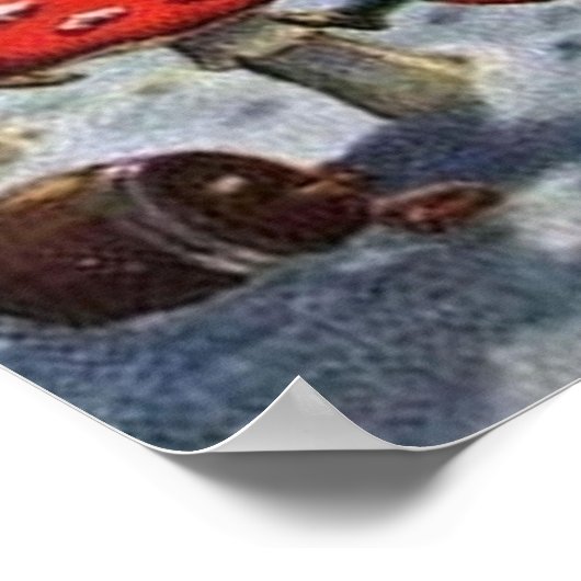 フェスティバルヴィンテージクリスマスキッズホリデーポスター ポスター (角)