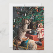 フェスティバルヴィンテージクリスマスキャット追加気持ち ノートカード (正面)