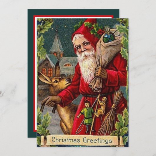 フェスティバルヴィンテージクリスマスサンタアド気持ち ノートカード (正面/裏面)