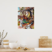 フェスティバルヴィンテージクリスマスサンタエンジェル ポスター (キッチン)