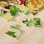 フェスティバルヴィンテージクリスマスサンタキッズギフトコラージュ ジグソーパズル (側面)