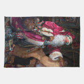 フェスティバルヴィンテージクリスマスサンタホリデイ キッチンタオル (横)