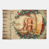 フェスティバルヴィンテージクリスマスサンタホリデイ キッチンタオル (横)