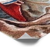 フェスティバルヴィンテージクリスマスサンタホリデイ ポスター (角)