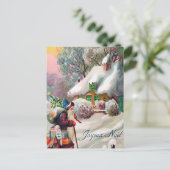 フェスティバルヴィンテージクリスマスサンタホリデイ ポストカード (スタンド正面)