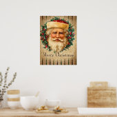 フェスティバルヴィンテージクリスマスサンタホリデーポスター ポスター (キッチン)