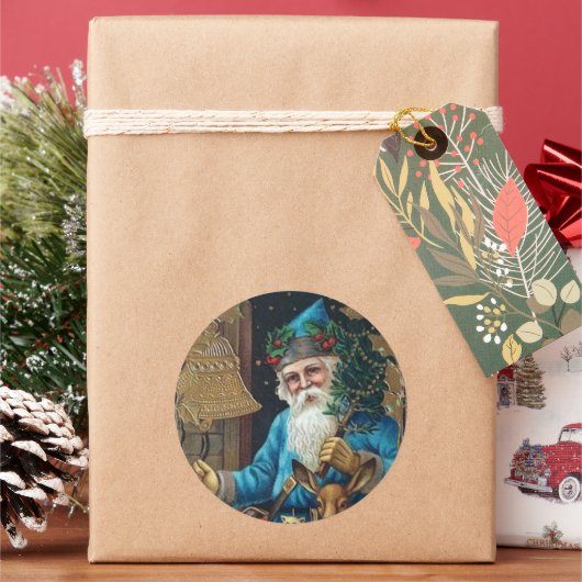 フェスティバルヴィンテージクリスマスサンタ ラウンドシール (クリスマス)