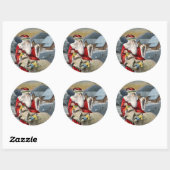 フェスティバルヴィンテージクリスマスサンタ ラウンドシール (シート)